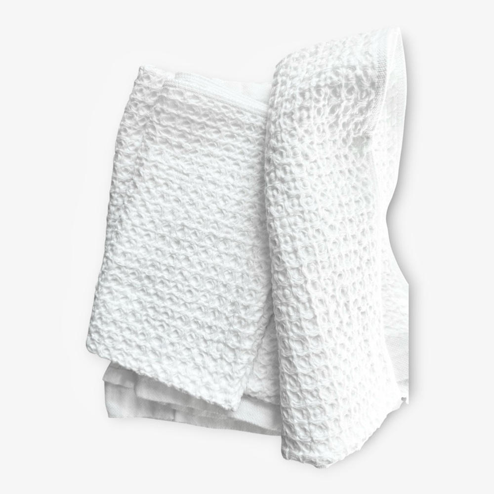 NWT Ravel Nutrl Home Waffle Weave Bath Towel Set in White - Picture 7 of 9